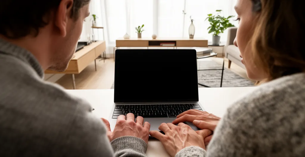 Recherche immobilière Suisse romande sur ordinateur avec comparaison d'annonces